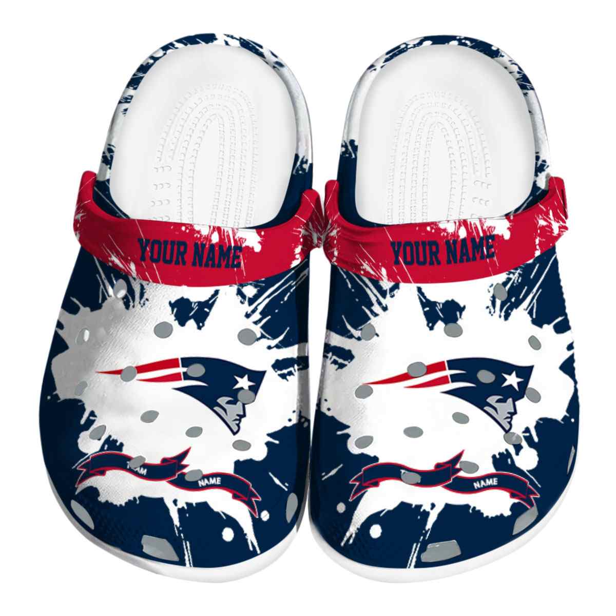 New England Patriots NFL Sport Crocs Crocband Clogs Shoes Comfortable For Men Women and Kids