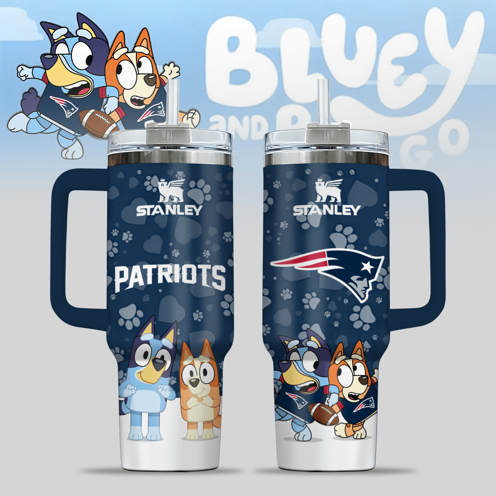 New England Patriots NFL x Bluey Custom Stanley Cup 40 oz 30 oz Tumbler With HandleTVC2301123