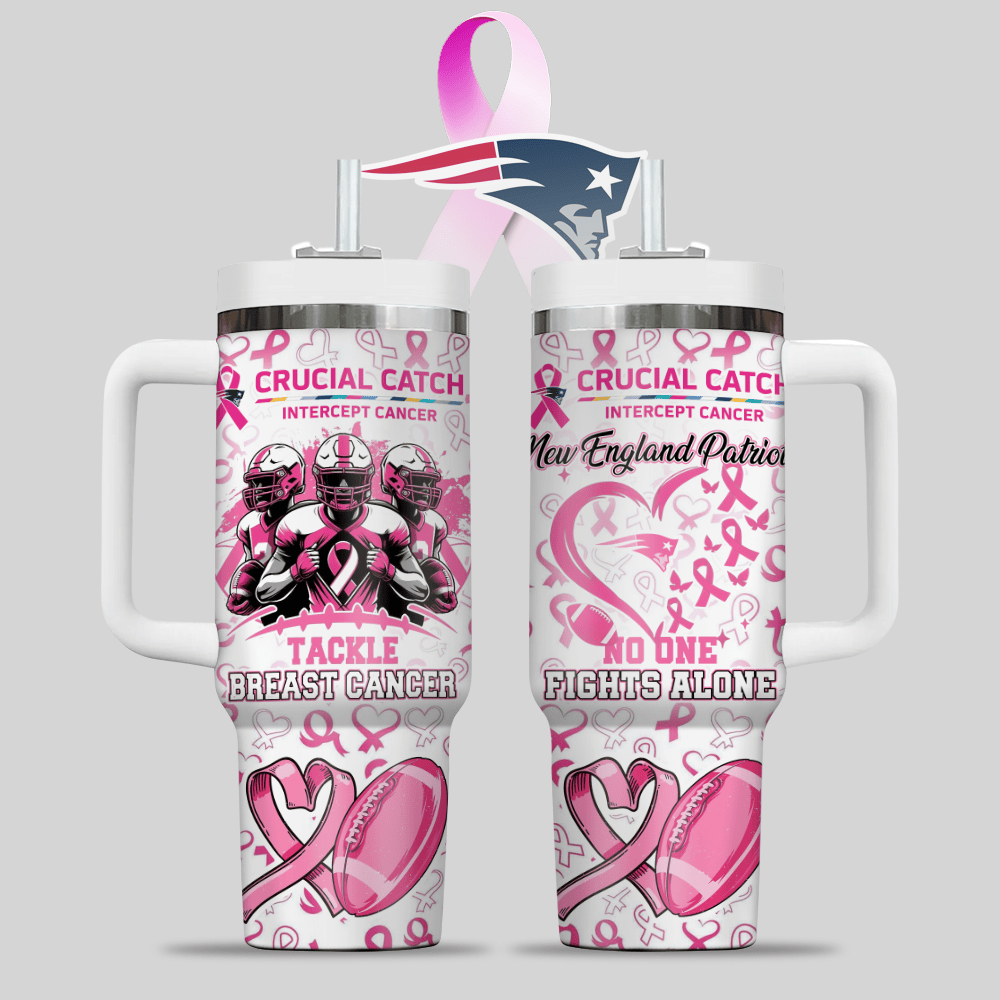 New England Patriots NFL x Breast Cancer Awareness Custom Stanley Cup 40 oz 30 oz Tumbler With HandleTVC2301124
