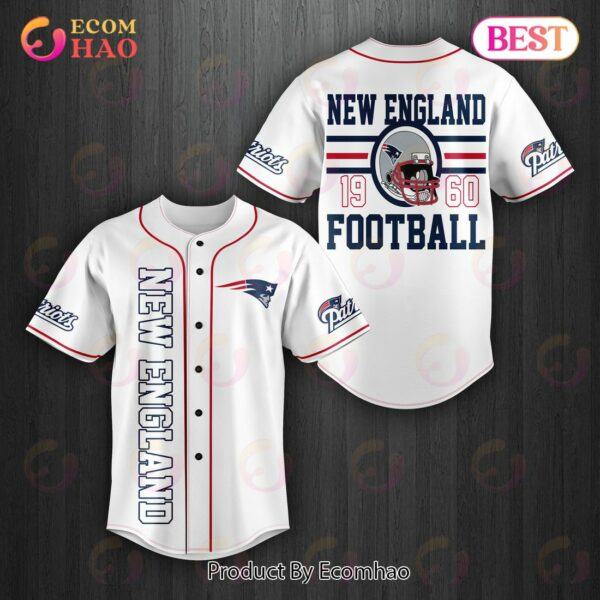 New England Patriots NLF 1960S Baseball Jersey Style Custom White