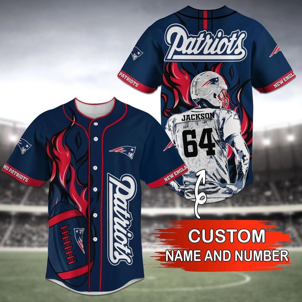 New England Patriots NLF Personalized Baseball Jersey Shirt