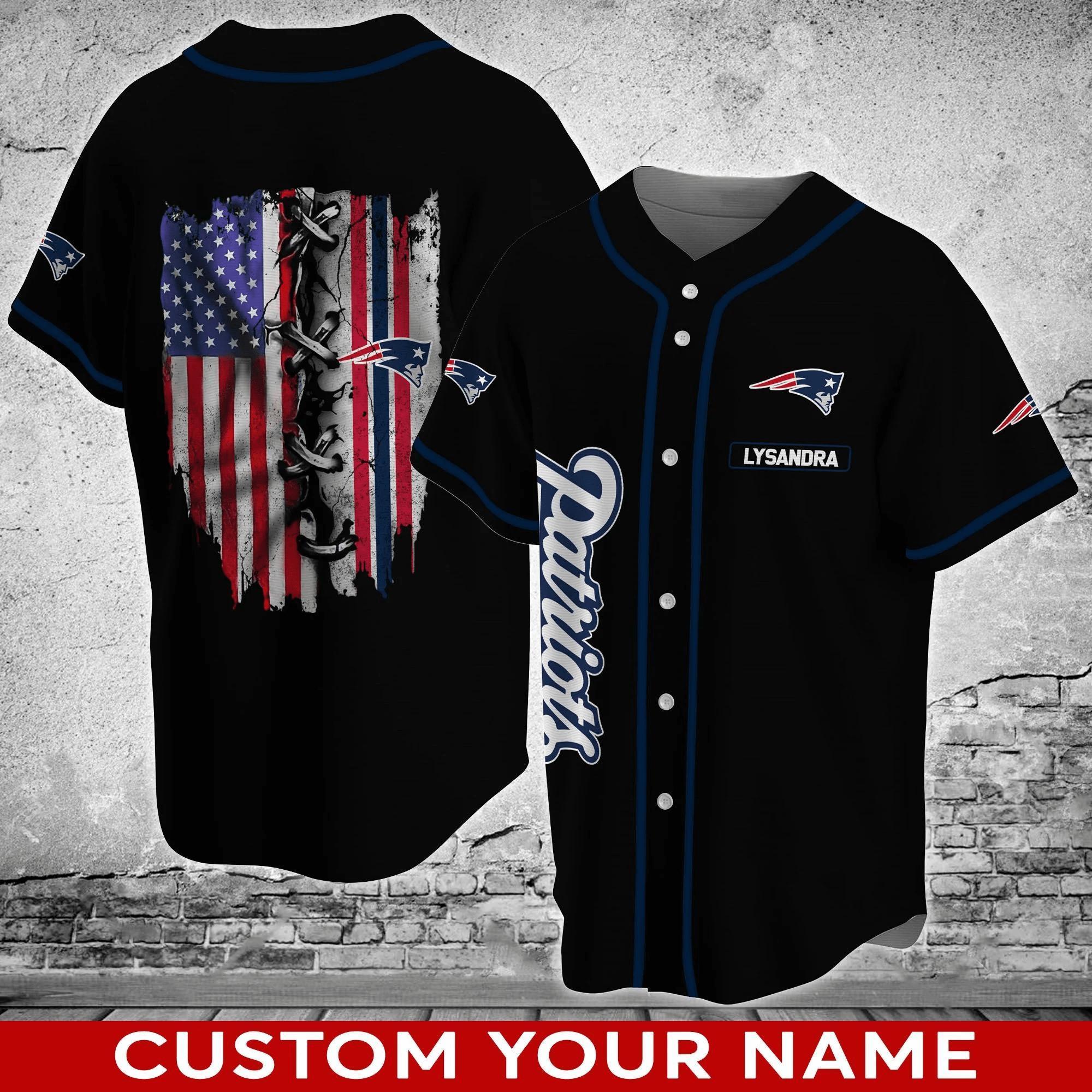 New England Patriots NLF Personalized Baseball Jersey Shirt V2