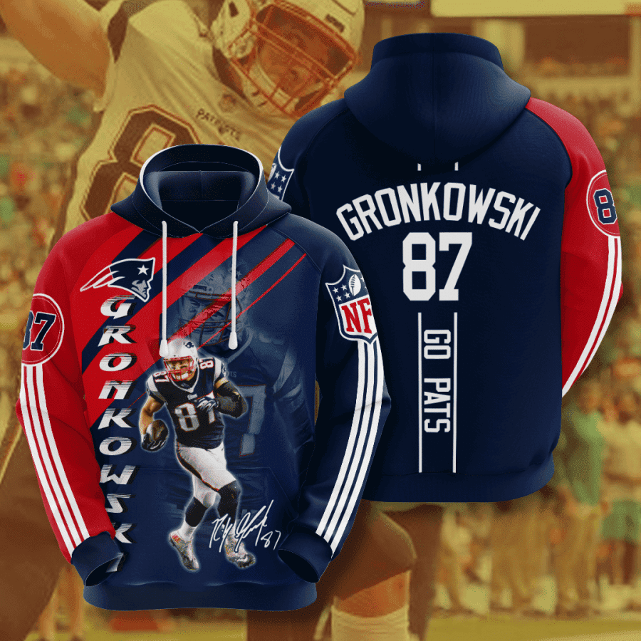 New England Patriots Rob Gronkowski 3D All Over Print Hoodie, Zip Hoodie