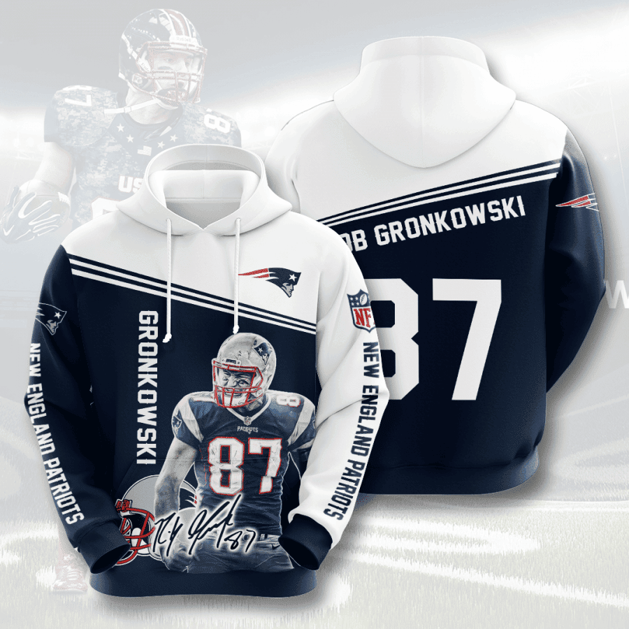 New England Patriots Rob Gronkowski 87 3D All Over Print Hoodie, Zip Hoodie