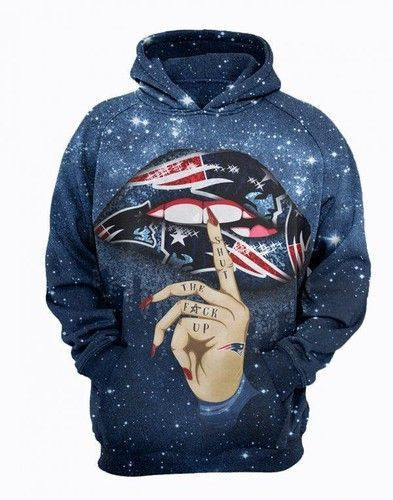 New England Patriots Shut The Fck Up Sexy Lips 3D All Over Print Hoodie, Zip Hoodie
