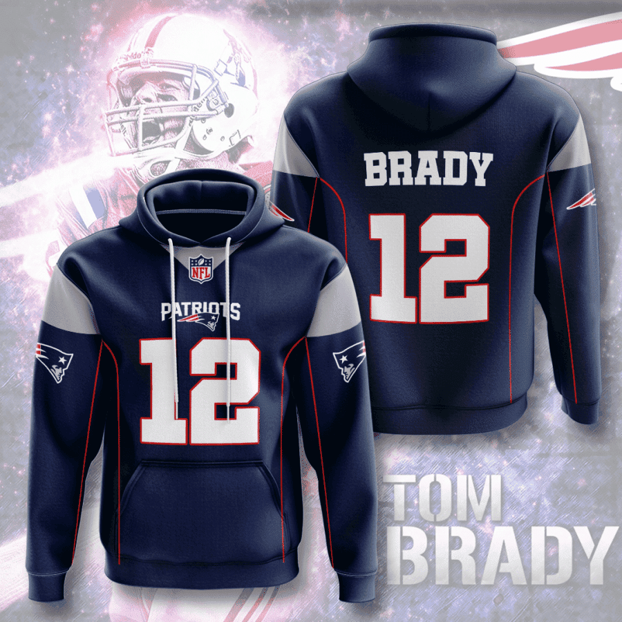 New England Patriots Tom Brady 12 3D All Over Print Hoodie, Zip Hoodie