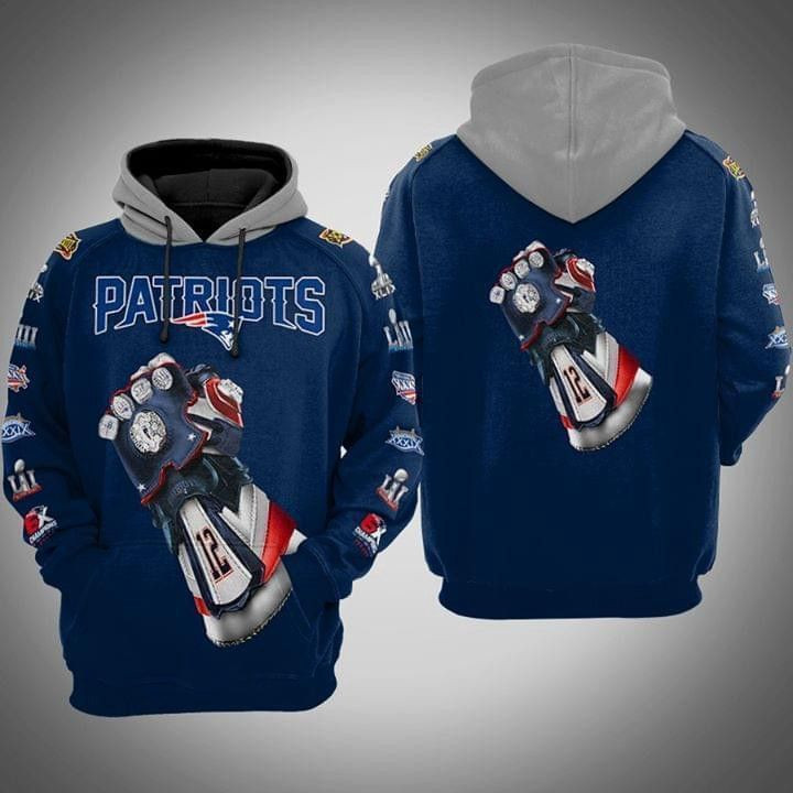 New England Patriots Tom Brady Infinity Gauntlet 3D All Over Print Hoodie, Zip Hoodie