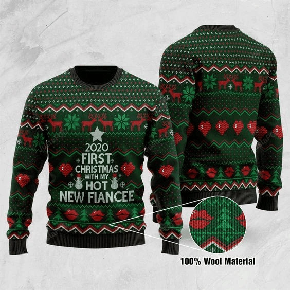 New Fiancee Ugly Christmas Sweater Adult 3D Funny Matching for family