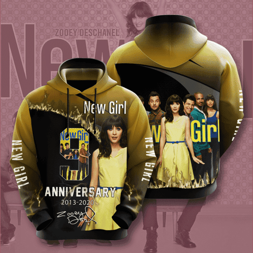 New Girl Movie Character Anniversary 9 Years 3D All Over Print Hoodie, Zip Hoodie
