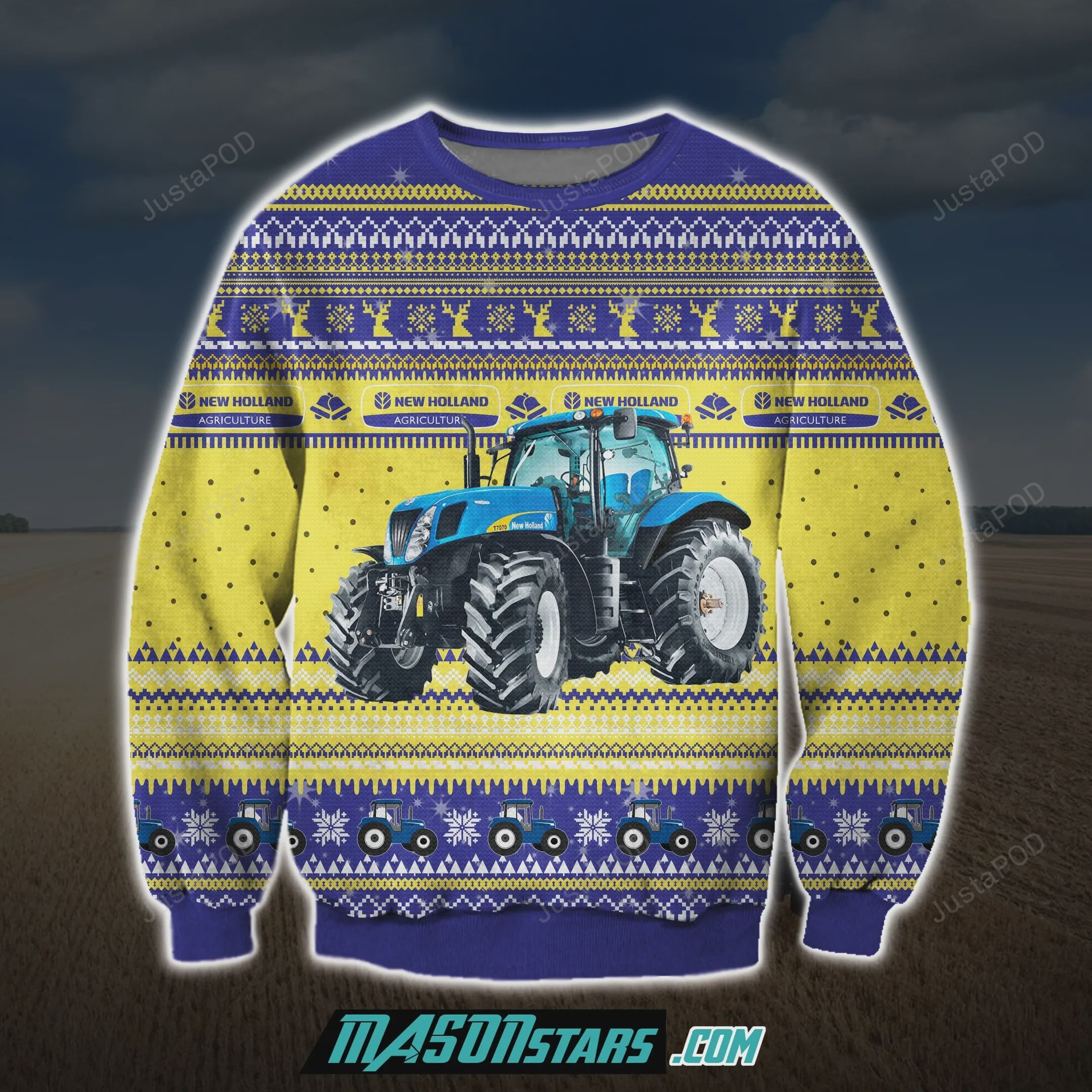 New Holland Agriculture 3D Ugly Christmas Sweater Adult 3D Funny Matching for family