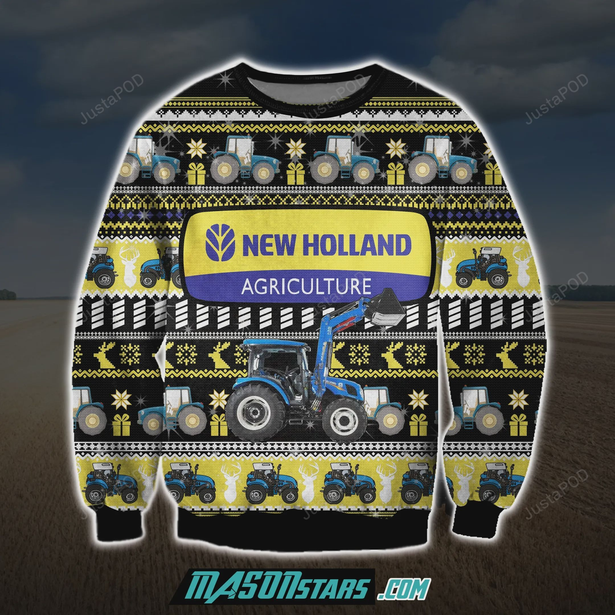 New Holland Agriculture 3D Ugly Christmas Sweater Adult 3D Funny Matching for family