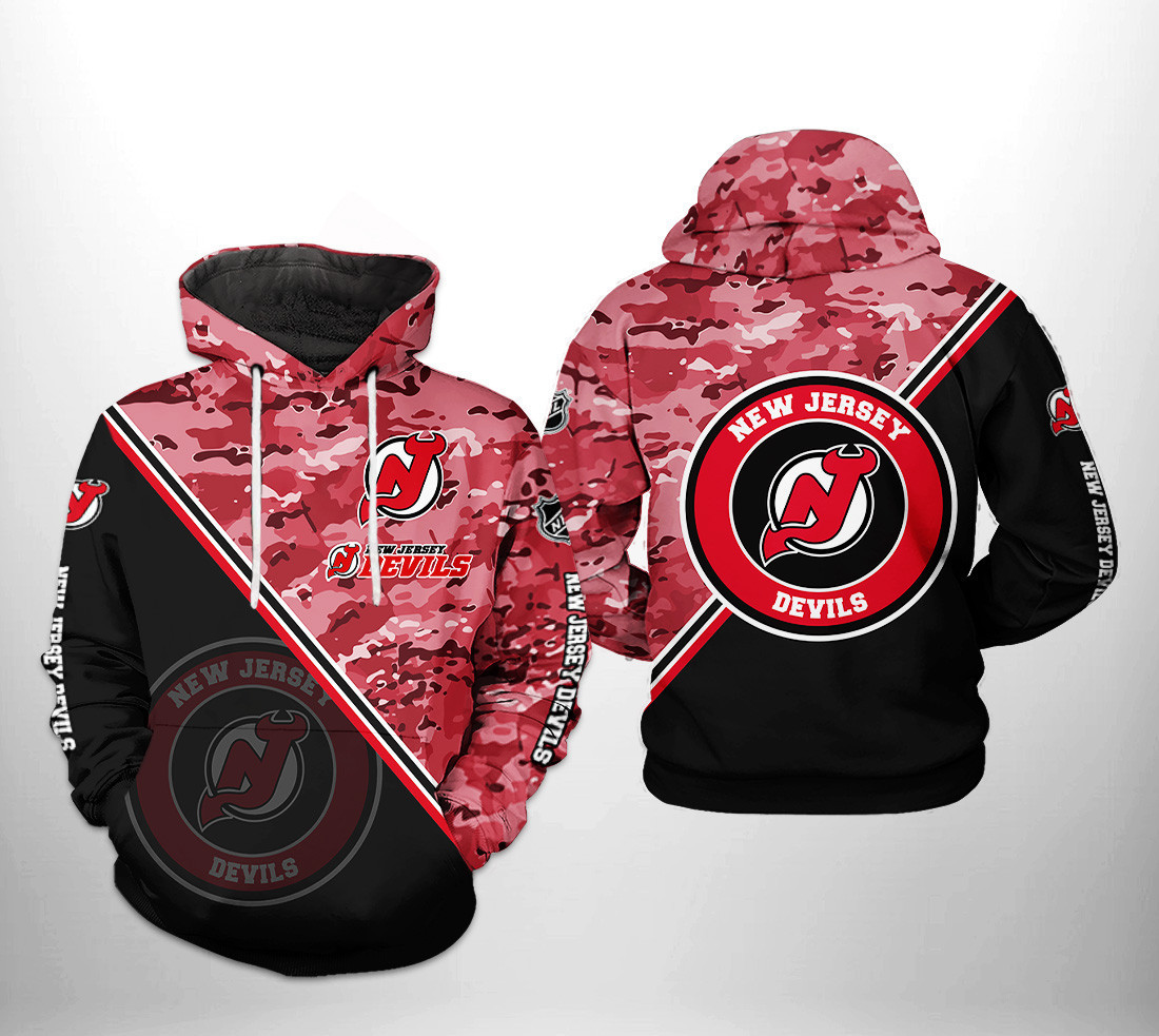 New Jersey Devils NHL Camo Team 3D All Over Print Hoodie, Zip Hoodie