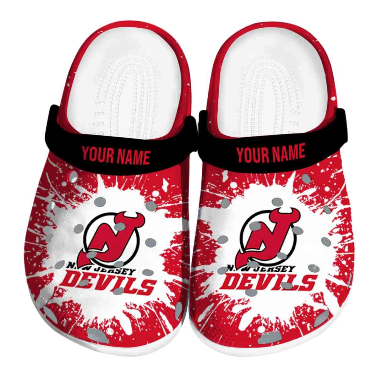 New Jersey Devils NHL Sport Crocs Crocband Clogs Shoes Comfortable For Men Women and Kids