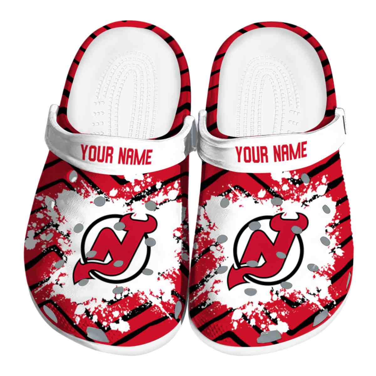 New Jersey Devils NHL Sport Crocs Crocband Clogs Shoes Comfortable For Men Women and Kids