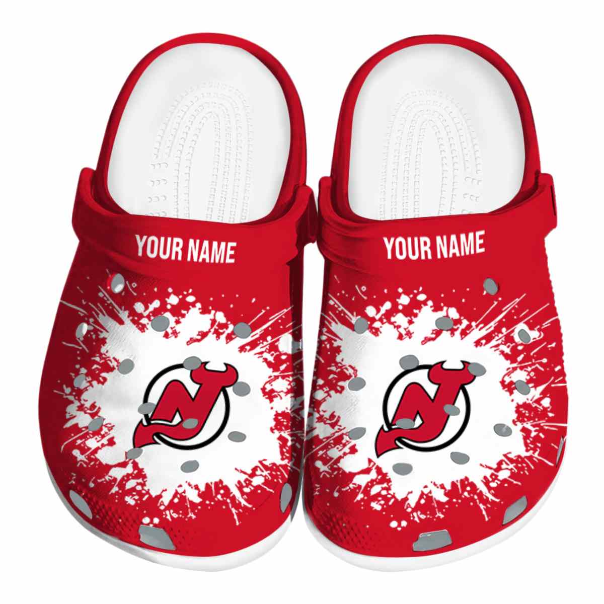 New Jersey Devils NHL Sport Crocs Crocband Clogs Shoes Comfortable For Men Women and Kids