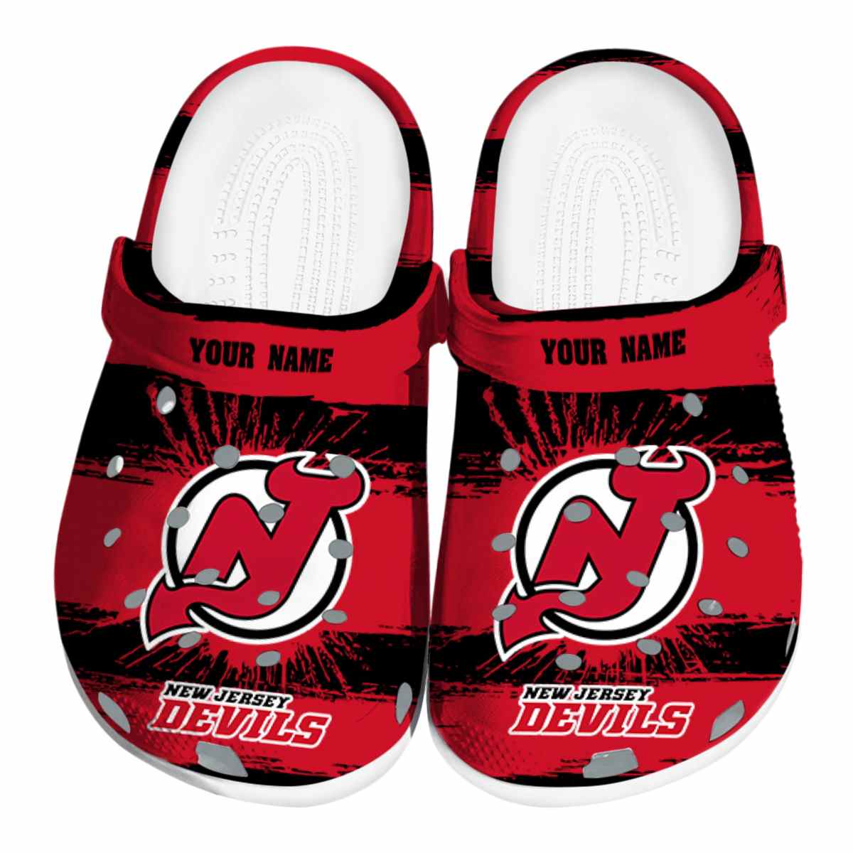 New Jersey Devils NHL Sport Crocs Crocband Clogs Shoes Comfortable For Men Women and Kids