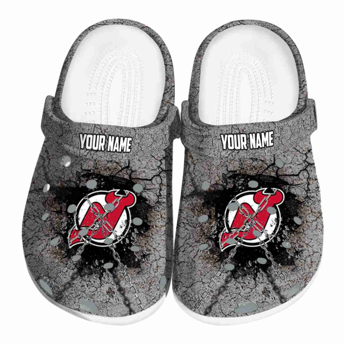New Jersey Devils NHL Sport Crocs Crocband Clogs Shoes Comfortable For Men Women and Kids