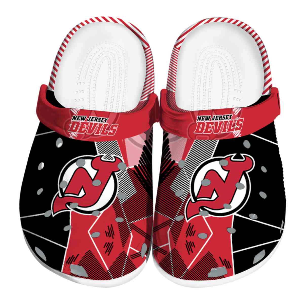 New Jersey Devils NHL Sport Crocs Crocband Clogs Shoes Comfortable For Men Women and Kids