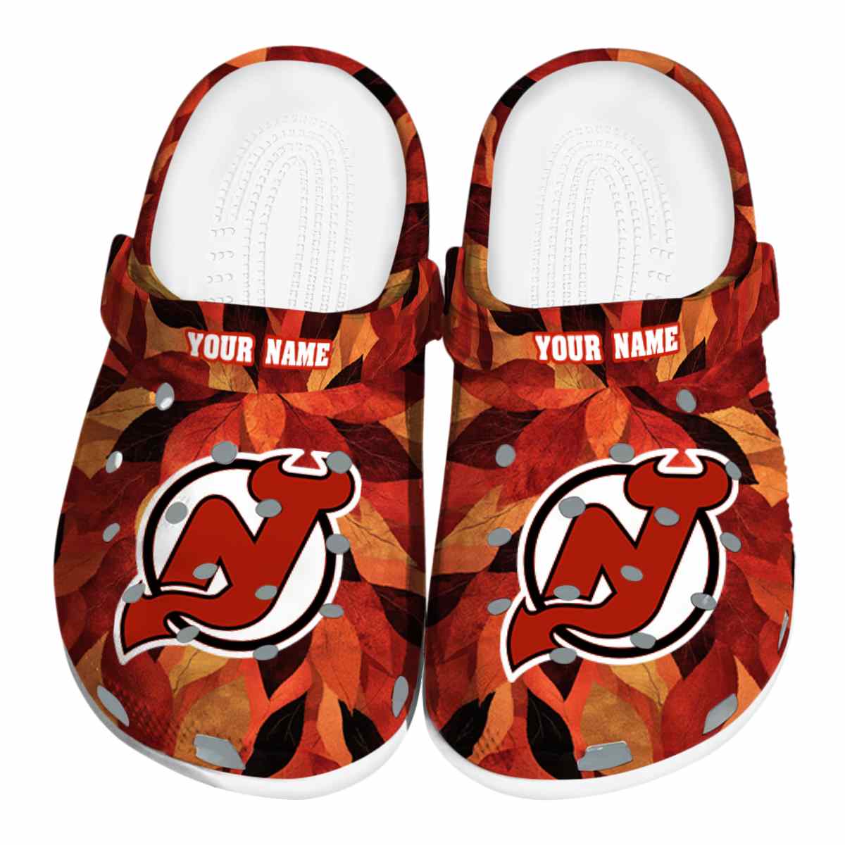 New Jersey Devils NHL Sport Crocs Crocband Clogs Shoes Comfortable For Men Women and Kids