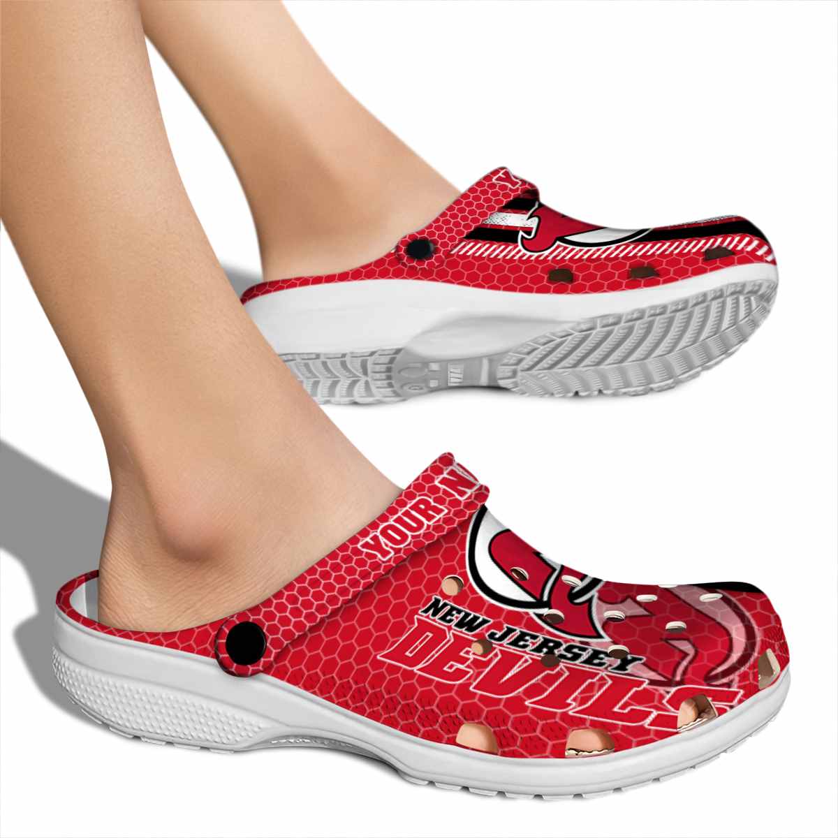 New Jersey Devils NHL Sport Crocs Crocband Clogs Shoes Comfortable For Men Women and Kids - Image 2