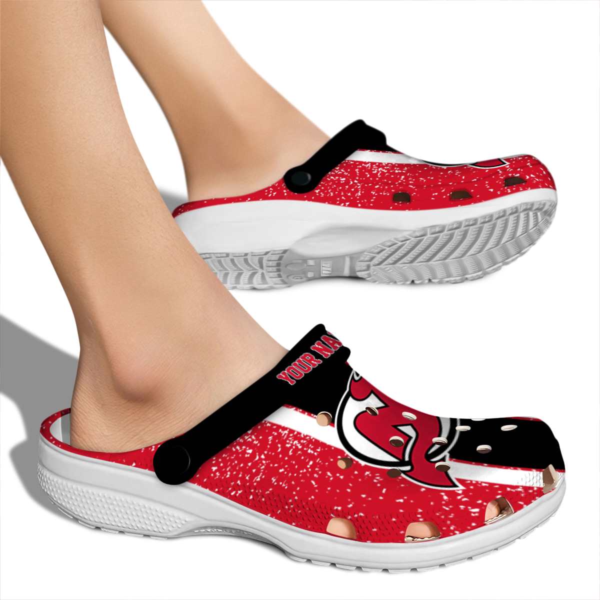 New Jersey Devils NHL Sport Crocs Crocband Clogs Shoes Comfortable For Men Women and Kids - Image 2