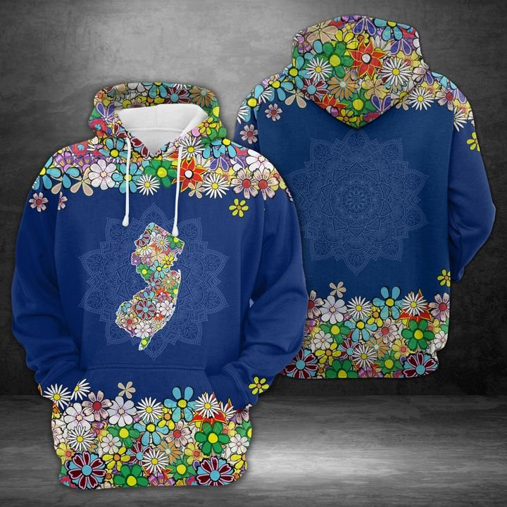 New Jersey Flower 3D All Over Print Hoodie, Zip Hoodie