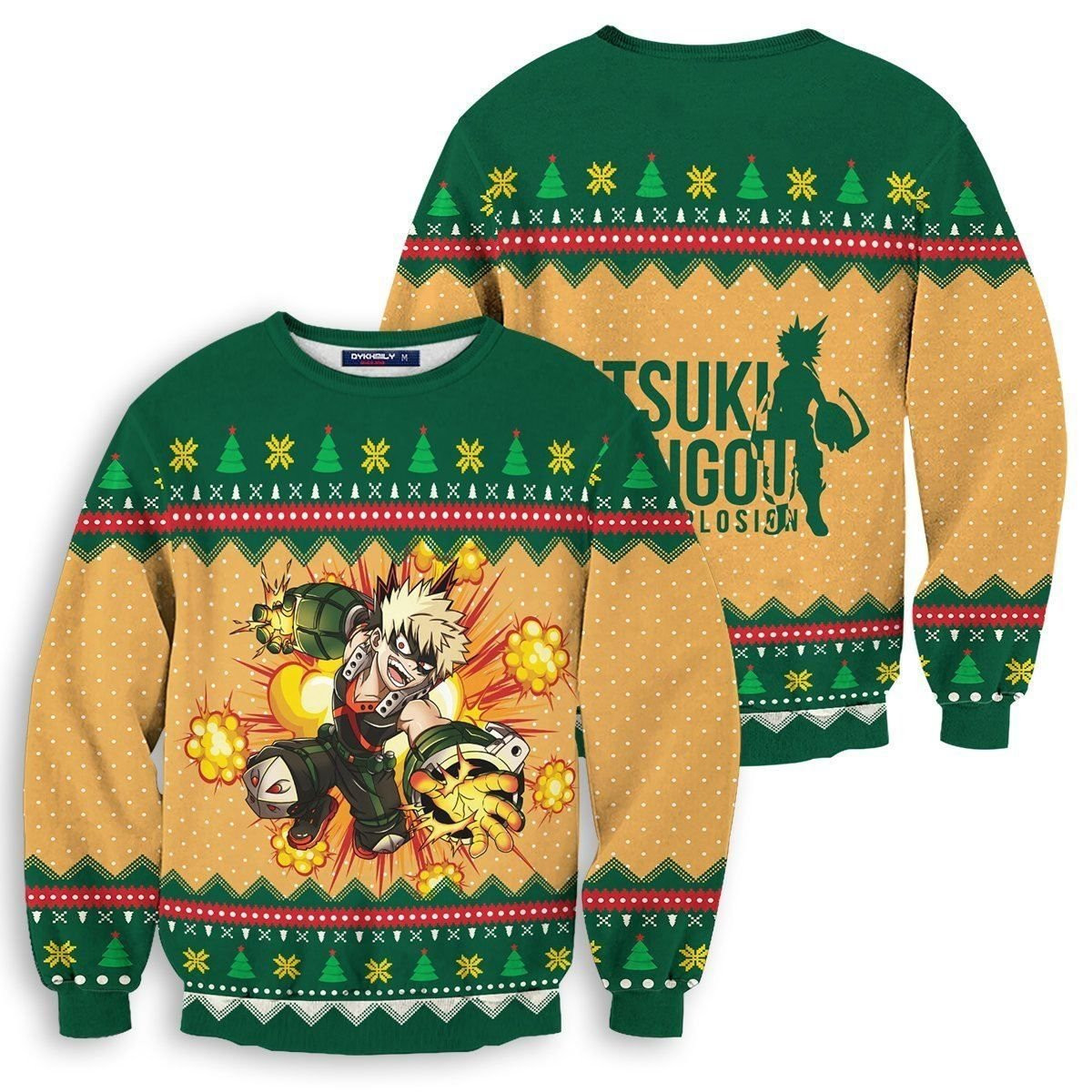 New Katsuki Boom Ugly Christmas Sweater Adult 3D Funny Matching for family