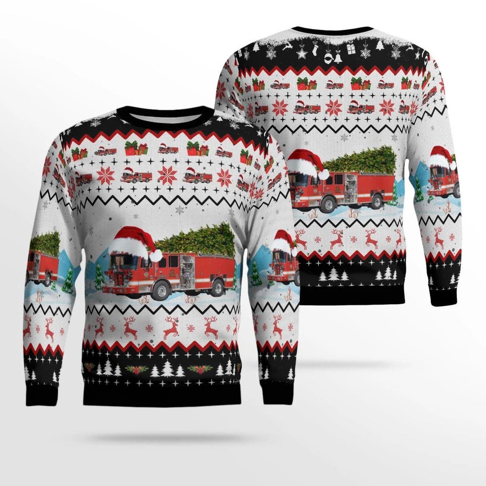 New Market Maryland New Market District Volunteer Fire Company Christmas Ugly Sweater Christmas Unisex Sweaters Gift For Christmas