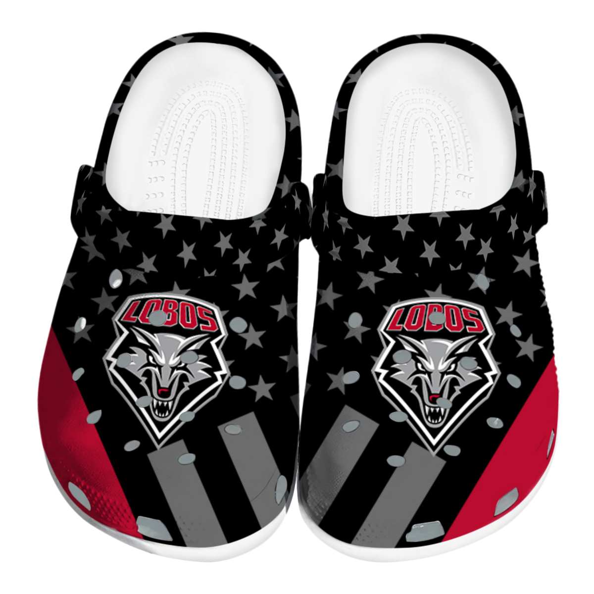 New Mexico Lobos NCAA Sport Crocs Crocband Clogs Shoes Comfortable For Men Women and Kids