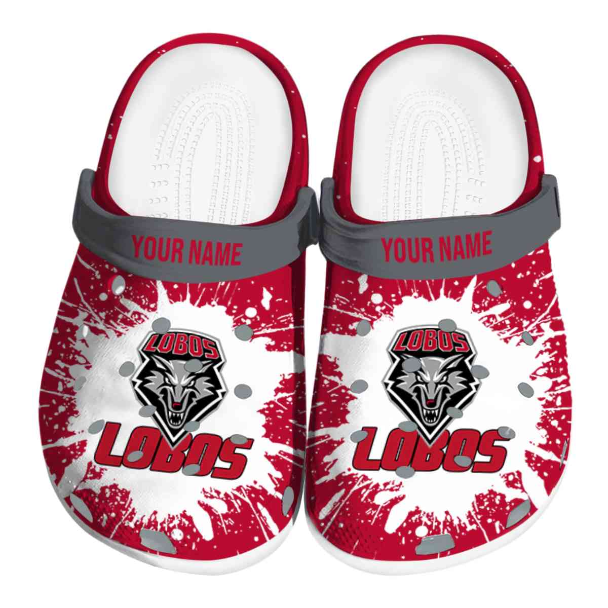 New Mexico Lobos NCAA Sport Crocs Crocband Clogs Shoes Comfortable For Men Women and Kids