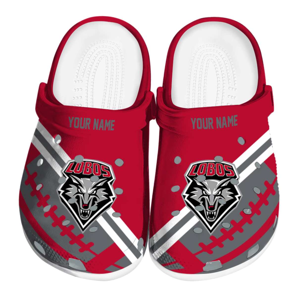 New Mexico Lobos NCAA Sport Crocs Crocband Clogs Shoes Comfortable For Men Women and Kids