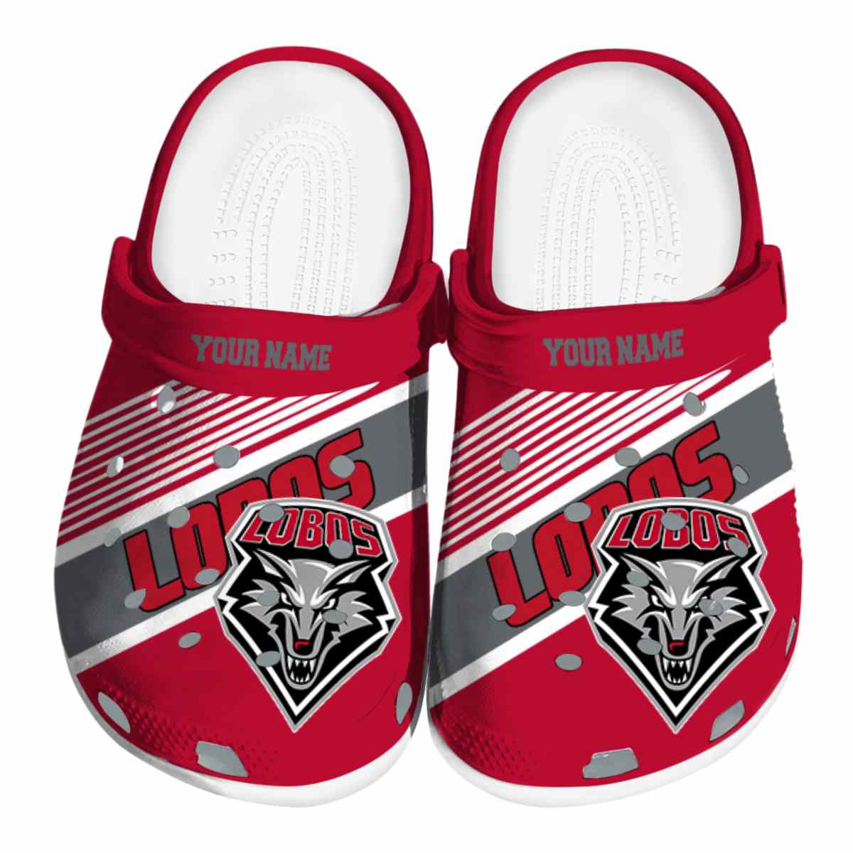 New Mexico Lobos NCAA Sport Crocs Crocband Clogs Shoes Comfortable For Men Women and Kids