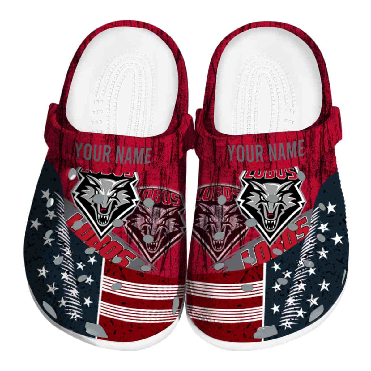 New Mexico Lobos NCAA Sport Crocs Crocband Clogs Shoes Comfortable For Men Women and Kids