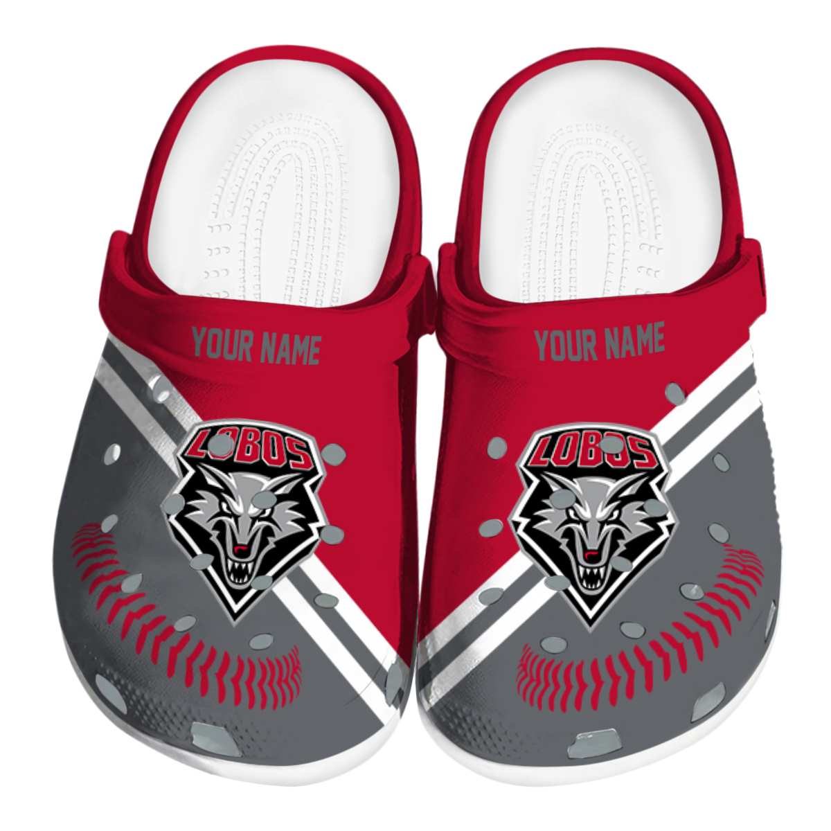 New Mexico Lobos NCAA Sport Crocs Crocband Clogs Shoes Comfortable For Men Women and Kids