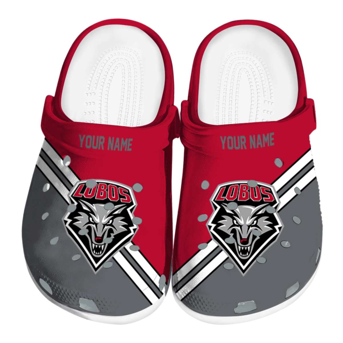 New Mexico Lobos NCAA Sport Crocs Crocband Clogs Shoes Comfortable For Men Women and Kids