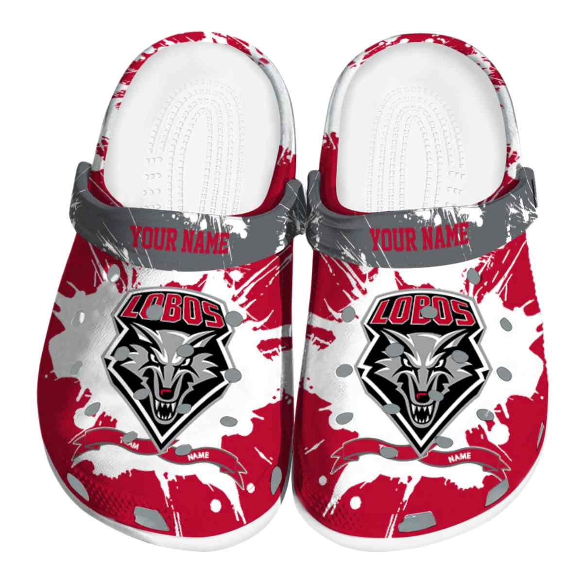 New Mexico Lobos NCAA Sport Crocs Crocband Clogs Shoes Comfortable For Men Women and Kids