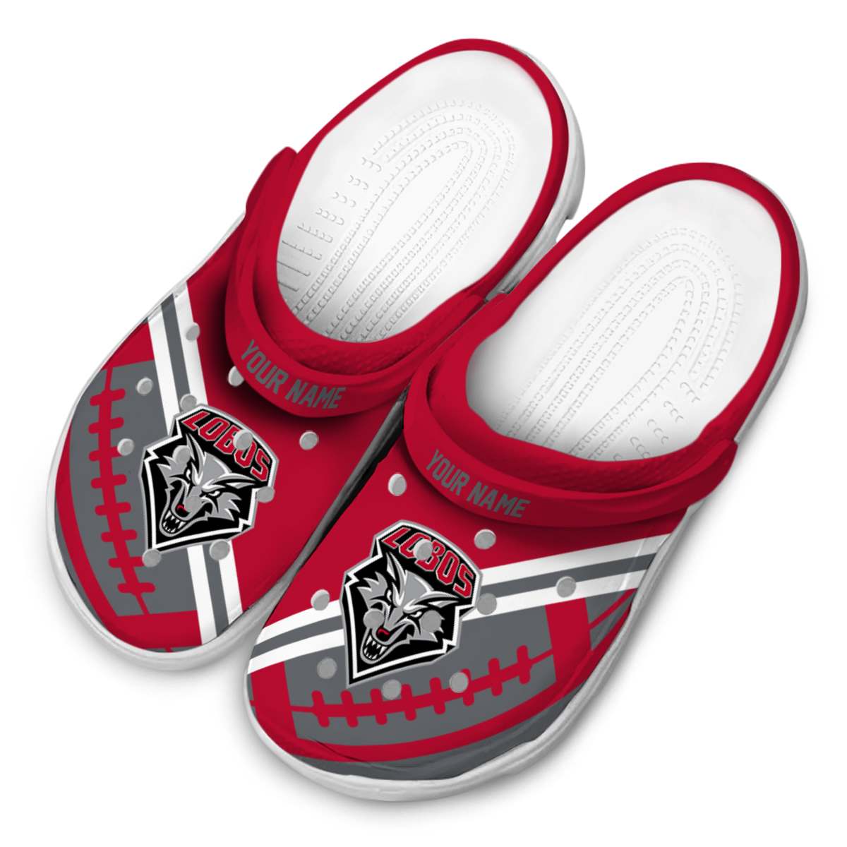 New Mexico Lobos NCAA Sport Crocs Crocband Clogs Shoes Comfortable For Men Women and Kids - Image 4