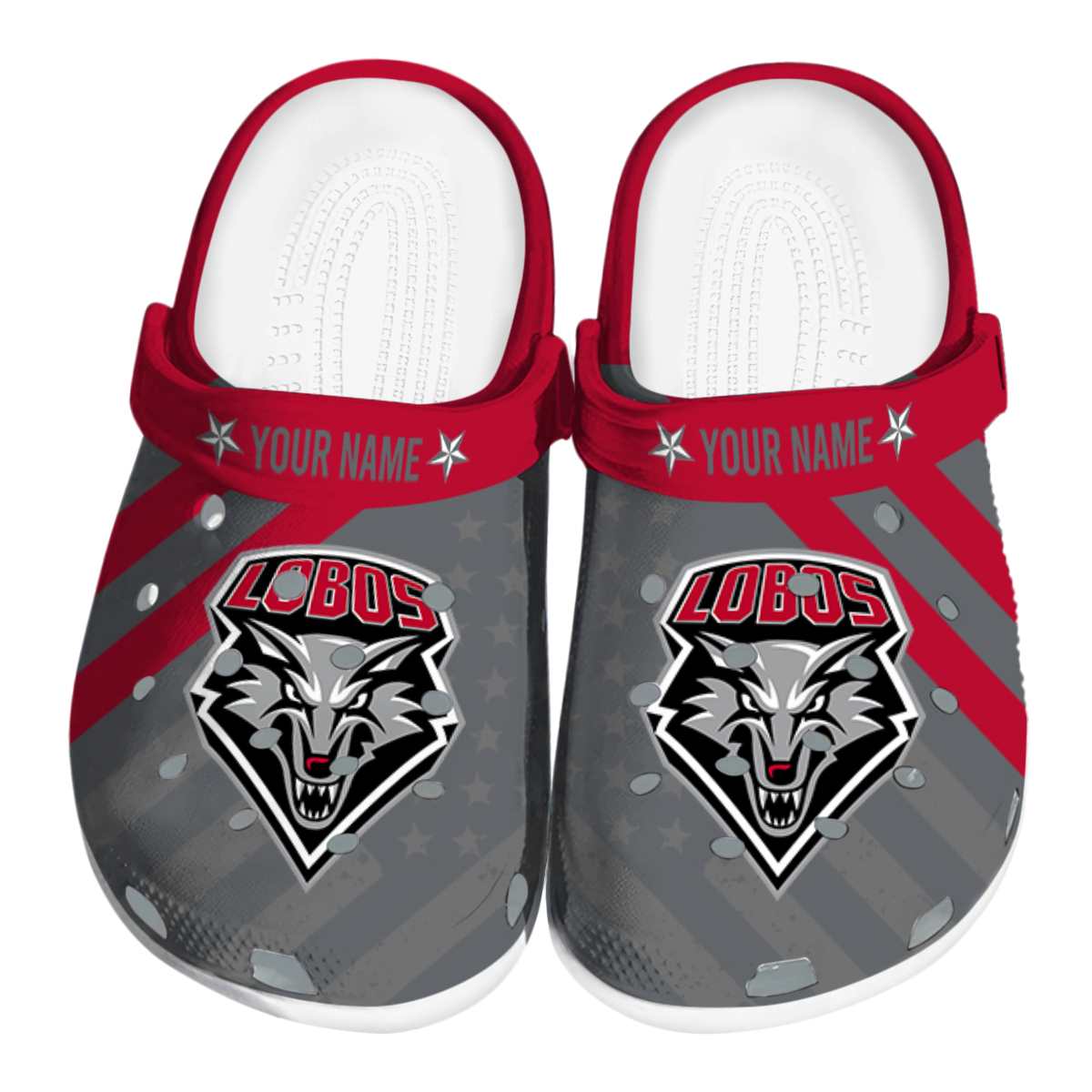 New Mexico Lobos NCAA Sport Crocs Crocband Clogs Shoes Comfortable For Men Women and Kids