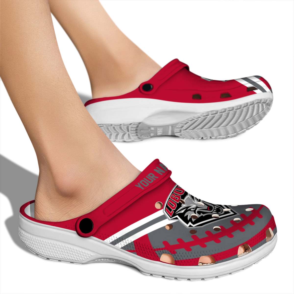 New Mexico Lobos NCAA Sport Crocs Crocband Clogs Shoes Comfortable For Men Women and Kids - Image 2
