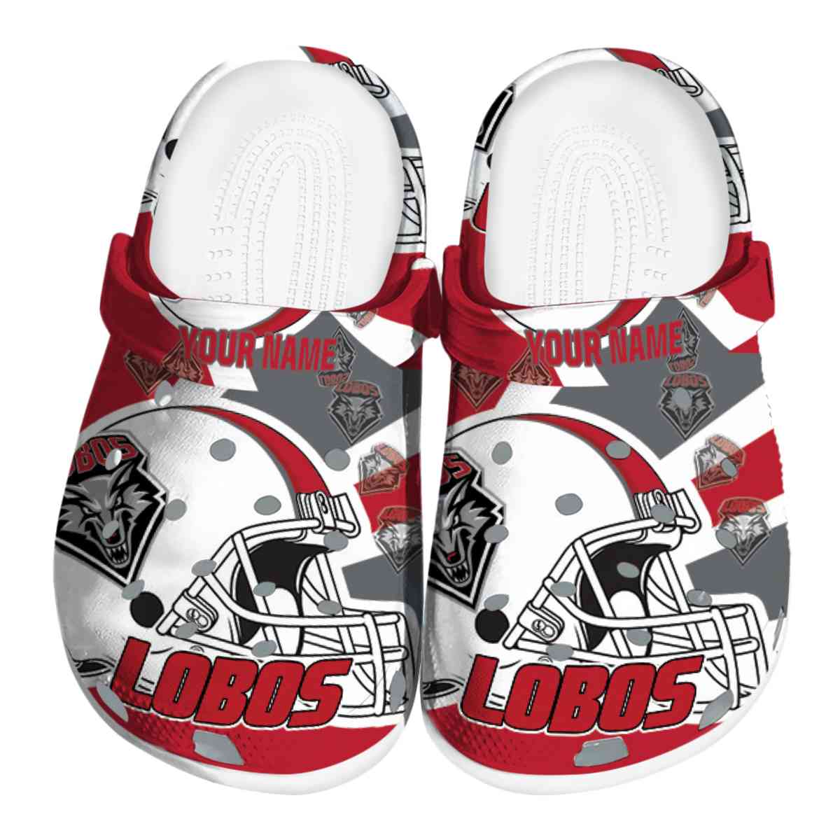 New Mexico Lobos NCAA Sport Crocs Crocband Clogs Shoes Comfortable For Men Women and Kids