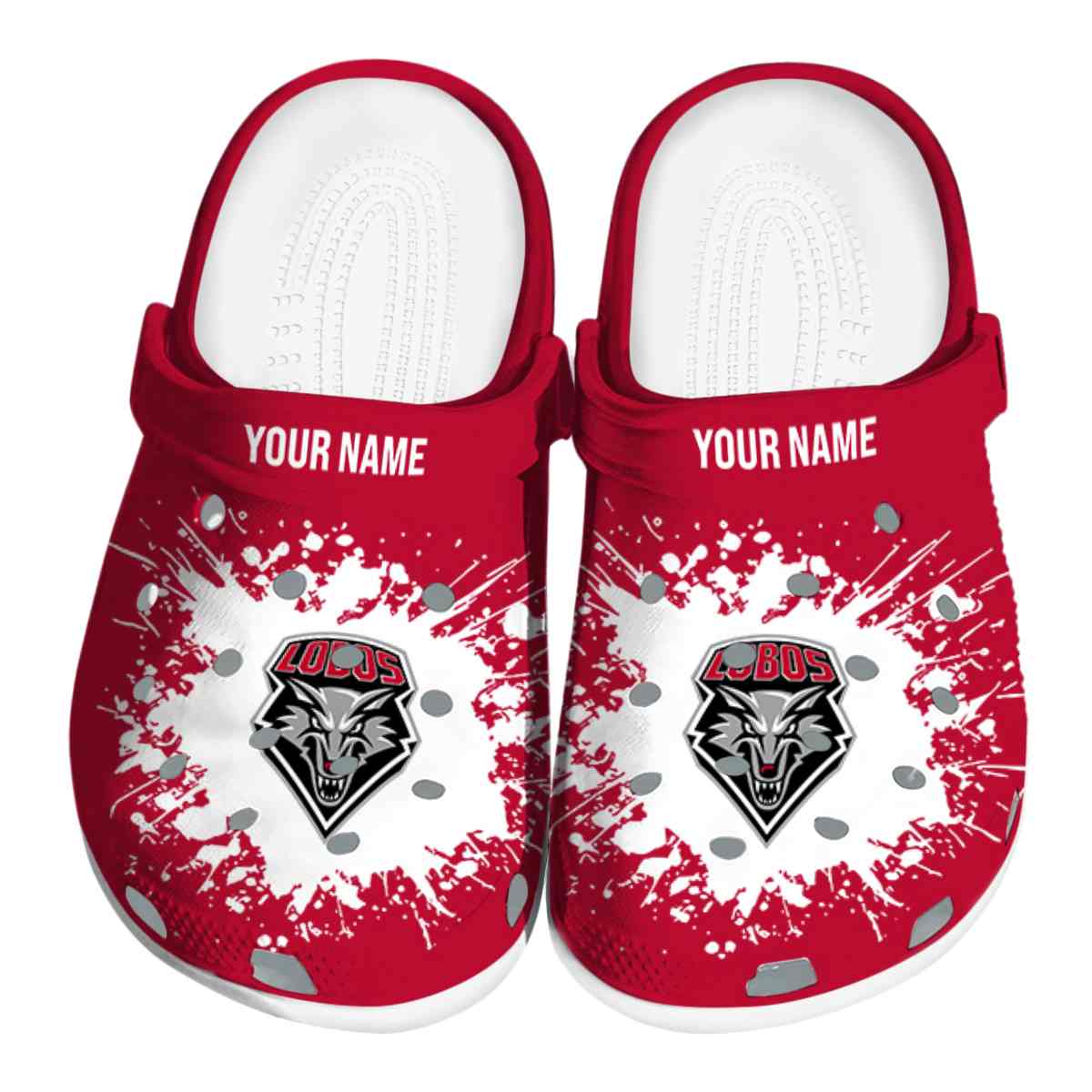 New Mexico Lobos NCAA Sport Crocs Crocband Clogs Shoes Comfortable For Men Women and Kids