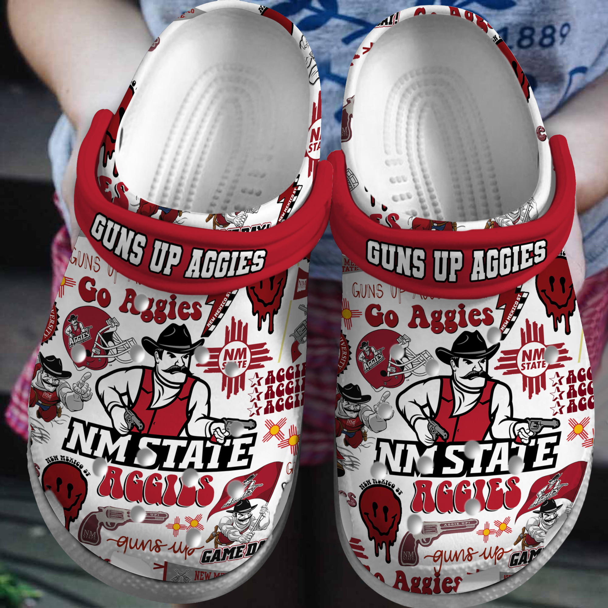 New Mexico State Aggies NCAA Sport Crocs Crocband Clogs Shoes Comfortable For Men Women and Kids