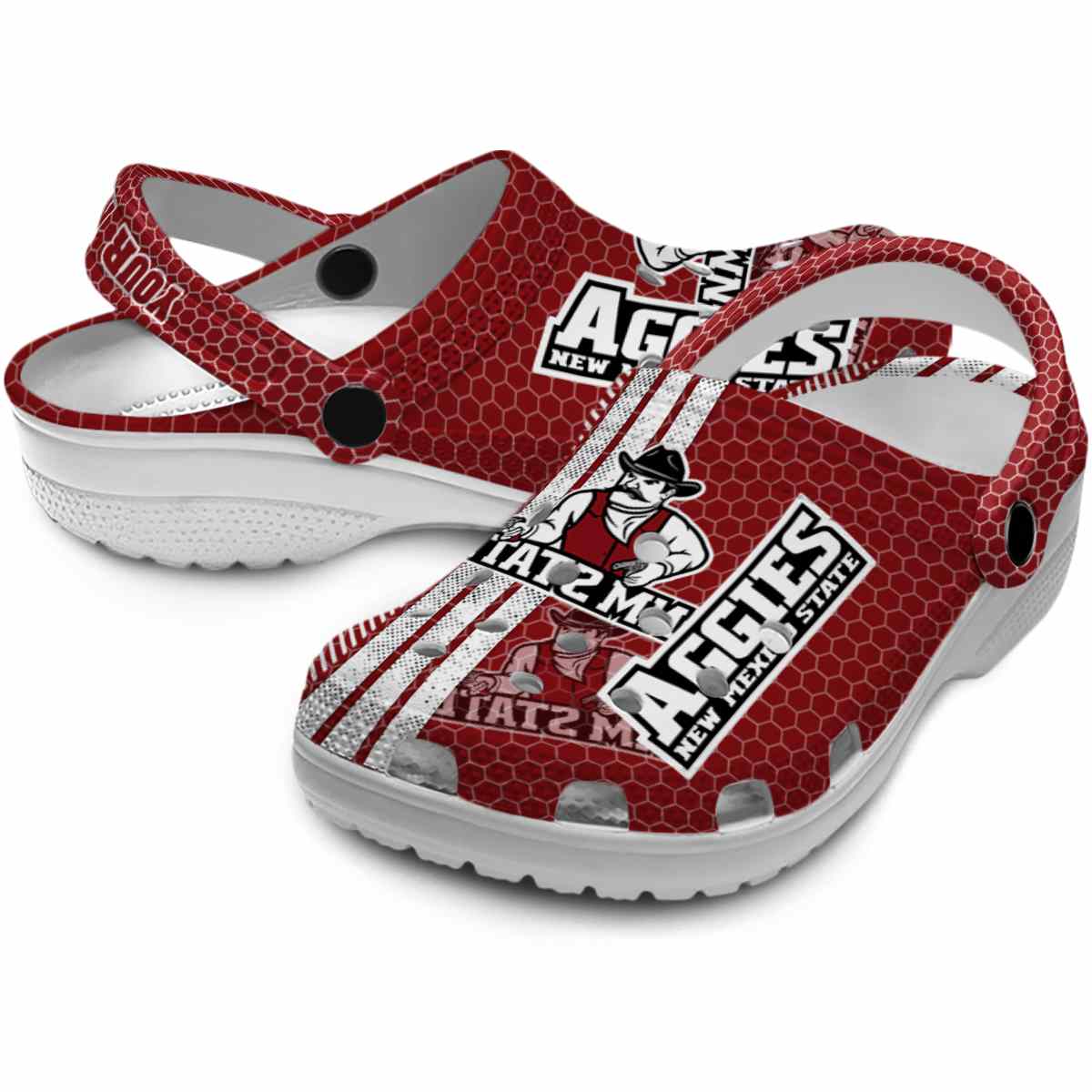 New Mexico State Aggies NCAA Sport Crocs Crocband Clogs Shoes Comfortable For Men Women and Kids - Image 3