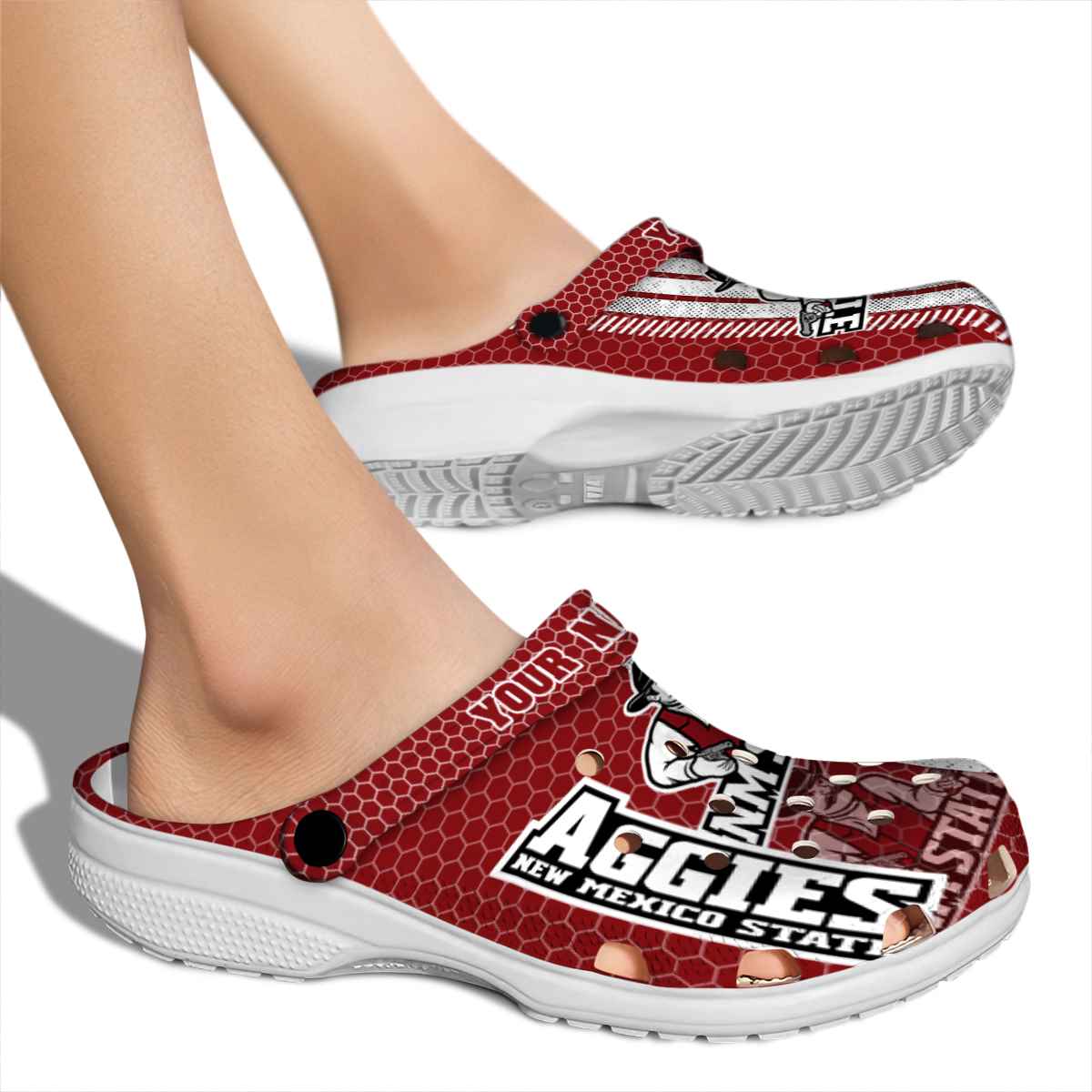 New Mexico State Aggies NCAA Sport Crocs Crocband Clogs Shoes Comfortable For Men Women and Kids - Image 2