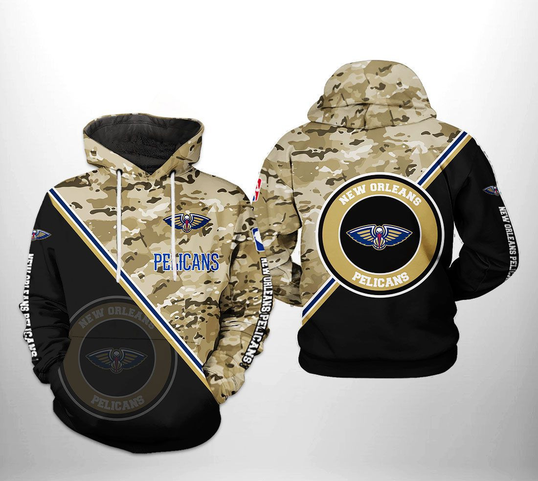 New Orleans Pelicans NBA US Camo Team 3D All Over Print Hoodie, Zip Hoodie