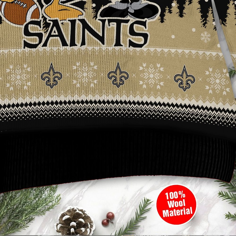 New Orleans Saints Disney Donald Duck Mickey Mouse Goofy Personalized Ugly Christmas Sweater Adult 3D Funny Matching for family - Image 4