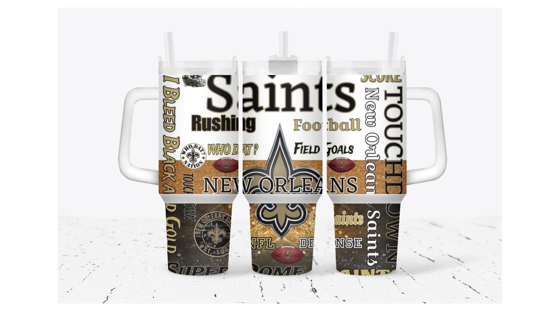 New Orleans Saints Football NFL Custom Stanley Cup 40 oz 30 oz Tumbler With HandleTVC2301932