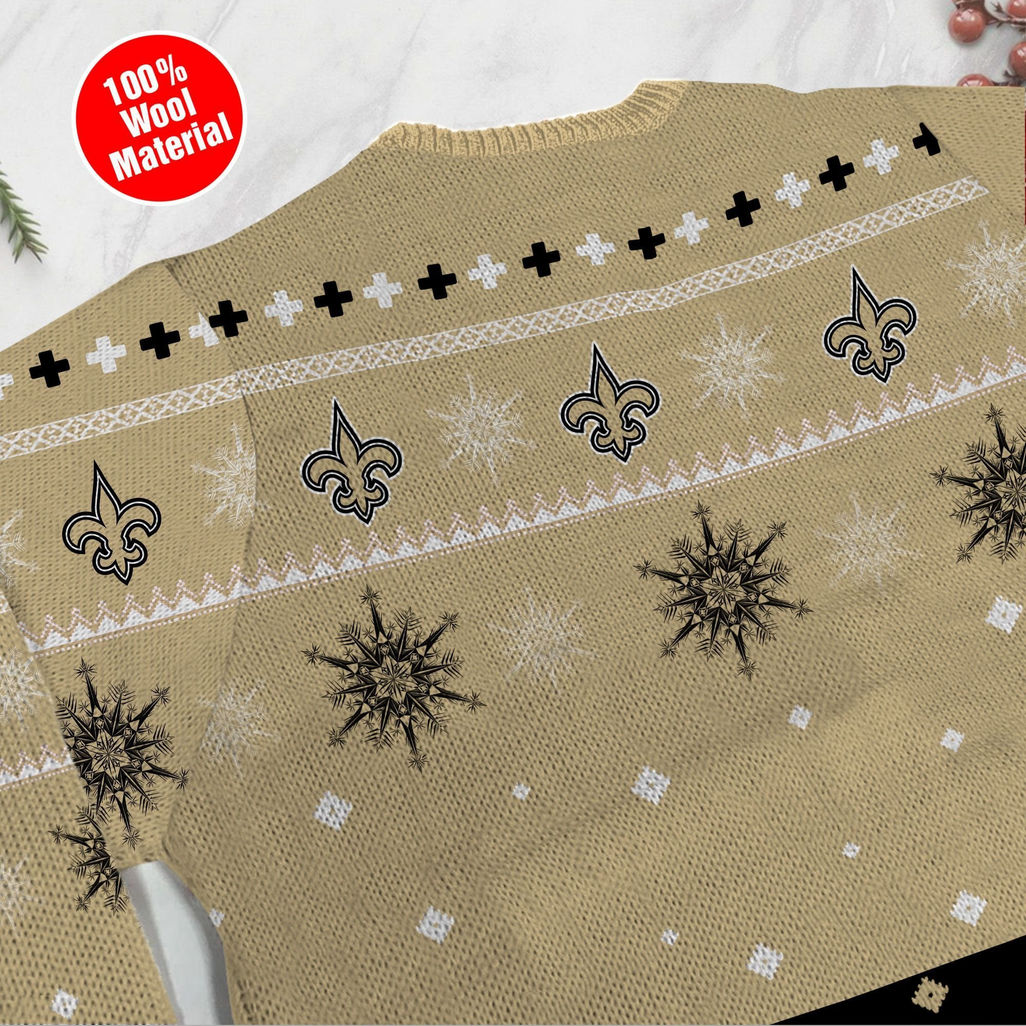 New Orleans Saints Funny Charlie Brown Peanuts Snoopy Ugly Christmas Sweater Adult 3D Funny Matching for family - Image 4