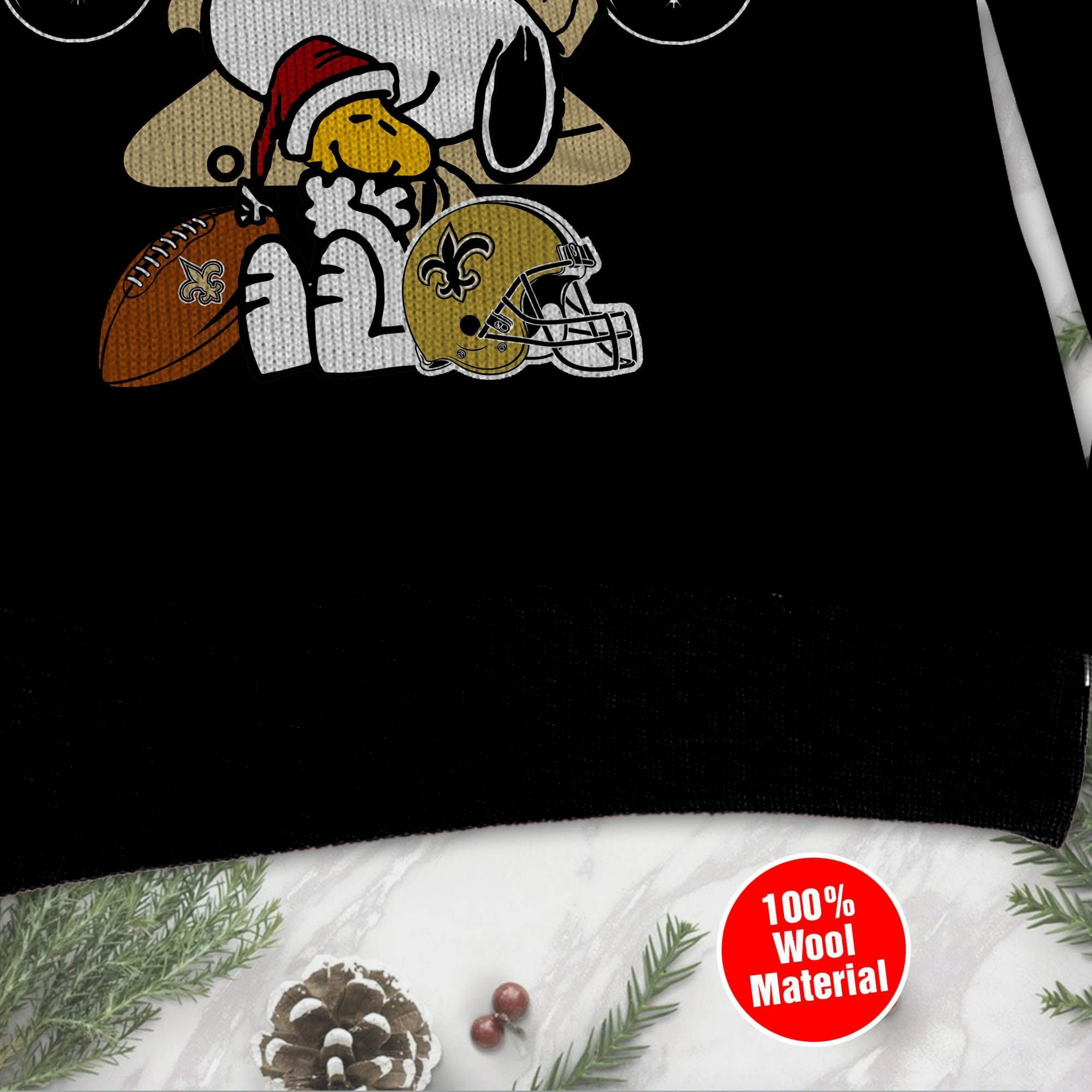New Orleans Saints Funny Charlie Brown Peanuts Snoopy Ugly Christmas Sweater Adult 3D Funny Matching for family - Image 4