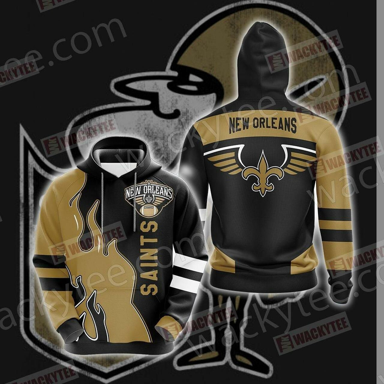 New Orleans Saints Logo 3D All Over Print Hoodie, Zip Hoodie
